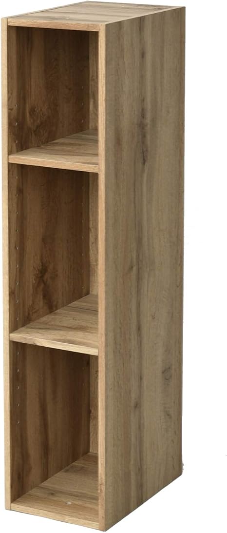 Amazon 山善 ラック スリム 幅 3段 対応 隙間収納 棚板の高さが変えられる 6段まで積み重ねられる 棚 スリムユニット 組立品 オーク Slu 903 Oak オープンシェルフ ラック オンライン通販