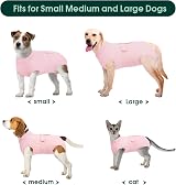 Kuoser Dog Surgery Recovery Suit Pink M Post-Op E-Collar Alternative view 3