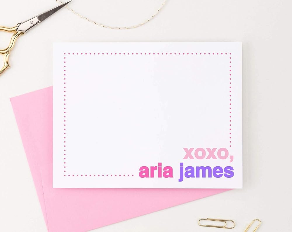 Polka Dot Stationery Set for Girls Personalized Stationary