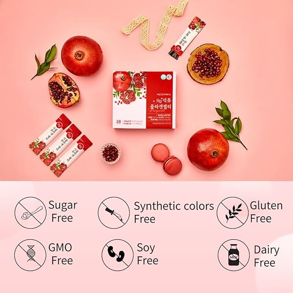 HAMCHOROK ANTI-AGING KOREAN-BEAUTY POMEGRANATE COLLAGEN JELLY STICK 20G*30 STICK/FOR SKIN, NAIL AND HAIR GROWTH