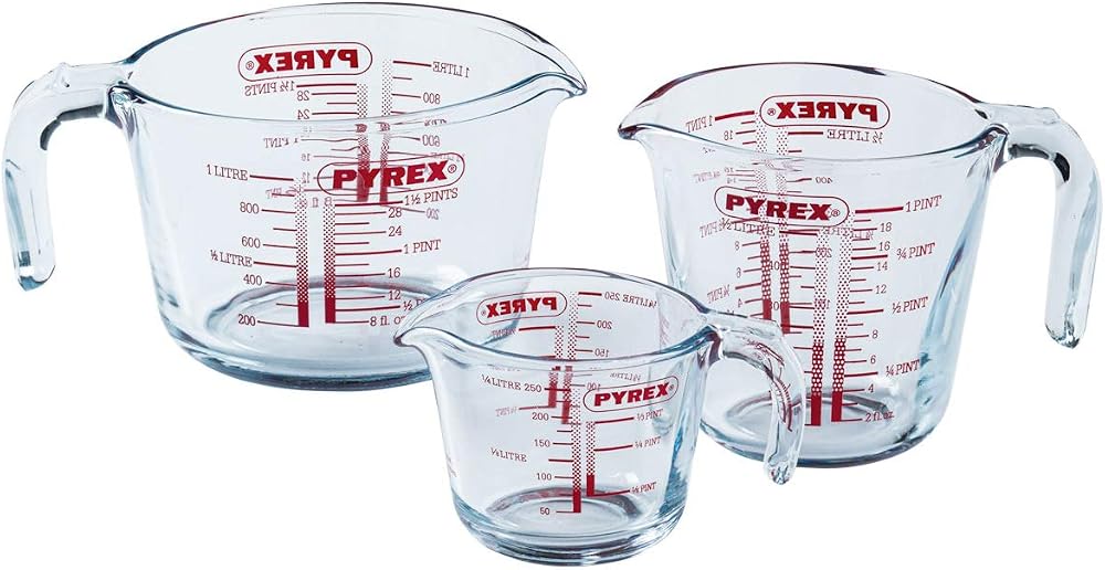 Pyrex 912S992/7041 Jug Set Glass Transparent Borosilicate Heat Resistant