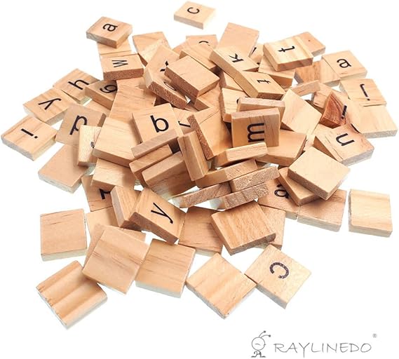 Raylinedo® 200X Wooden Scrabble Tiles Letter Alphabet Scrabbles Number