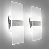 KICAAO Modern Wall Sconces Set of Two, Led Wall