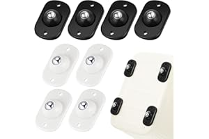 TRVL FIELDER Self Adhesive Caster Wheels, Appliance Rollers for Kitchen Appliances, 360° Swivel Mini Universal Wheel Roller Casters, Sticky Pulley for Trash Can, Storage Box, Small Furniture (Black,White - 8 Pcs)
