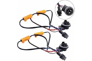 HOCOLO 3157 3057 3155 3357 3457 4057 4114 4157 3056 3156 LED Resistor Kit Relay Harness Adapter Anti Flicker Error Decoder Warning Canceller (2pcs 3157-Resistor Decoder)