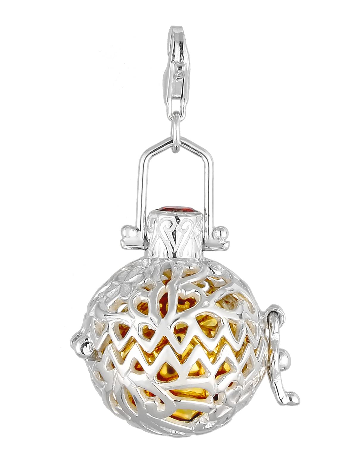 Nenalina Engelsflüsterer 712081-902 Carabiner Charm Pendant for Charm Bracelet 925 Sterling Silver, 925 Sterling Silver, No Gemstone