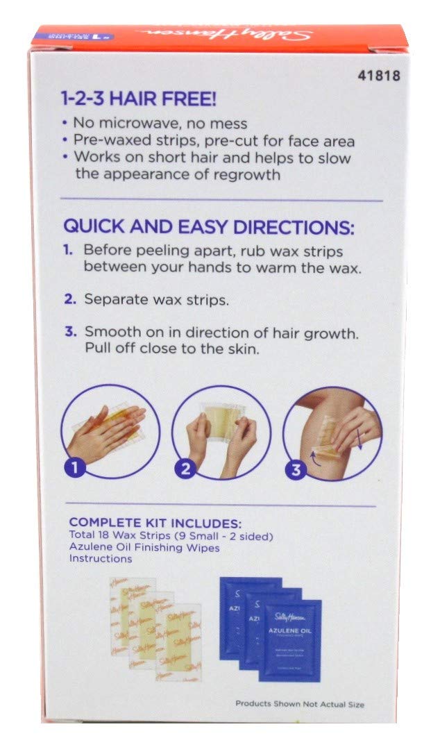 Sally Hansen Hair Remover Wax Strip Kit For Face (Pack of 2)