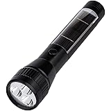 PowerGreen Solar Flashlight, Solar Rechargeable LED Torchlight with USB for Outdoor Sports