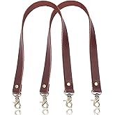 VanEnjoy Pair Genuine Leather Purses Strap Sewing Canvas Backing Bag Handles Replacement