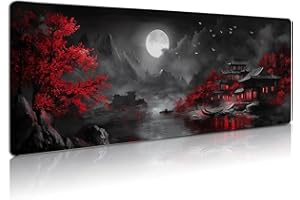 OMOSRI Extended Gaming Mouse Pad, Large Mouse Mat 3 mm Nature Rubber Base Mousepad with Stitched Edges, Non-Slip Desk Mat for Office Home Great Gift 31.5x11.8 Inch (Dark Canyon 5)