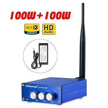 Nobsound NS-15G PRO CSR8675 Bluetooth 5.0 HiFi APTX-HD Digital Amplifier PCM5102A Decoding 100W×2 with Power Supply (Bluetoot