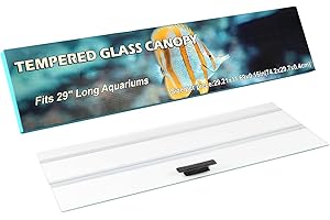 CUCZUUS 29.21 x 11.69 x 0.16in Clear Tempered Glass Canopy,Aquarium Fish Tank Hoods FITS for Most 20Long/29 Gallon Fish Tanks (Aqueon, Marine Land & Perfecto)