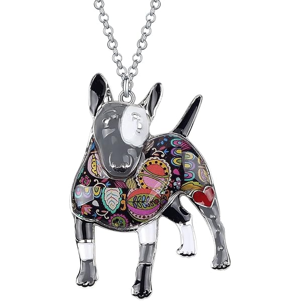BONSNY Colorful Pit Bull Dog Dangle Earrings - Geometric Acrylic Earrings With Silver Hooks