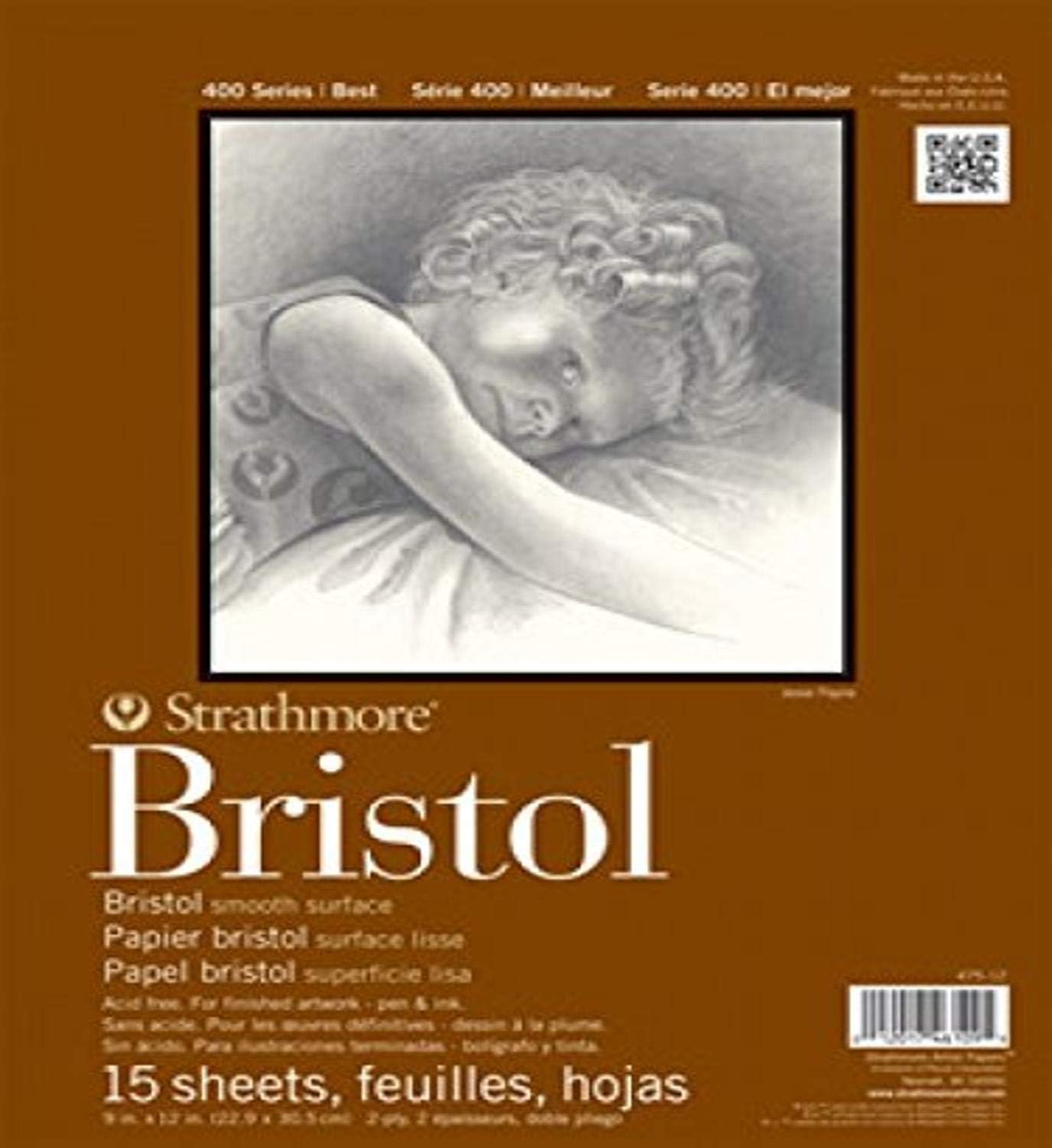 Strathmore 400 Series Bristol, 2-Ply Smooth, 18"x24" Tape Bound, 15 Sheets: Arts, Crafts & Sewing