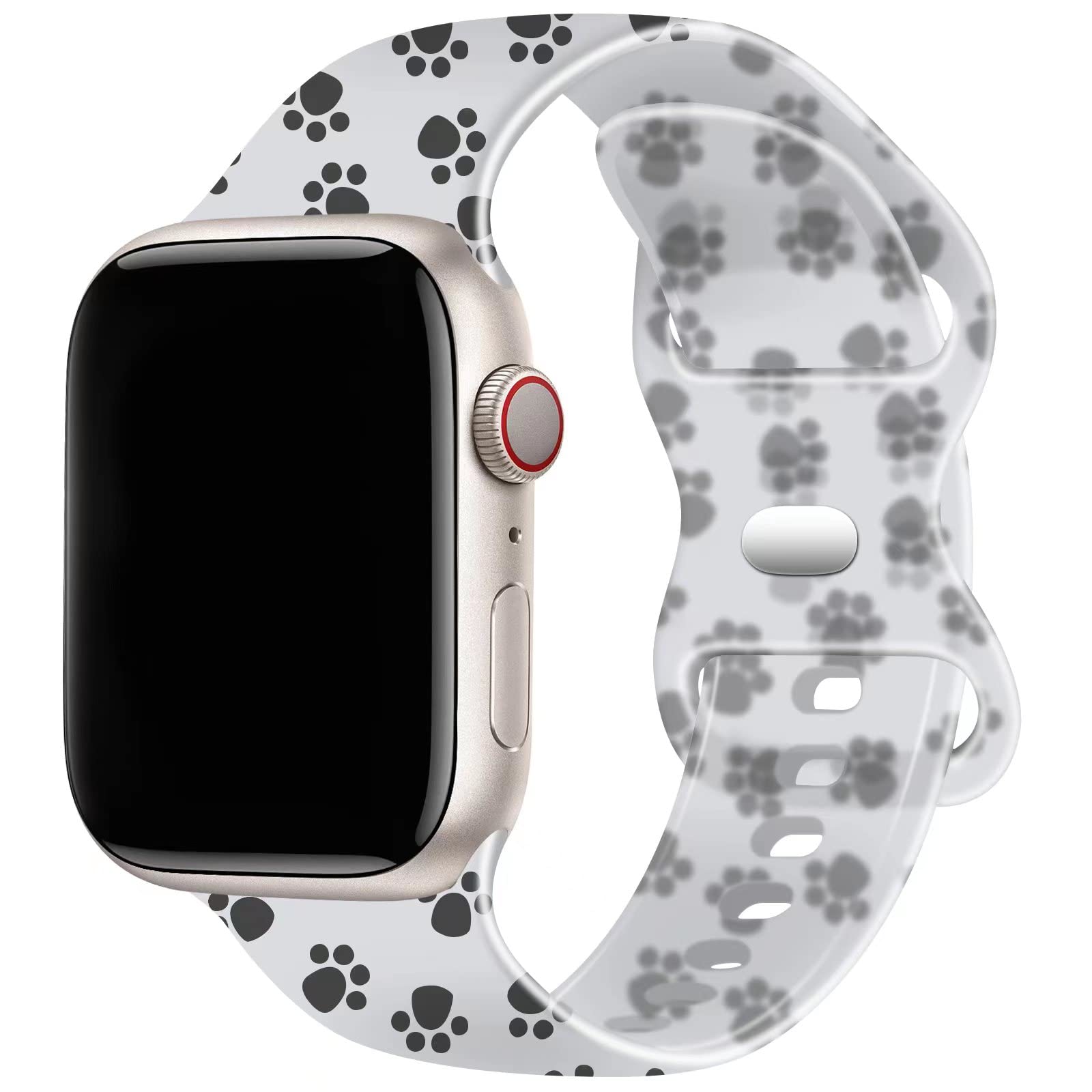 TopPerfekt Transparent Bracelet Compatible with Apple Watch Strap 38 40 41 42 44 45 46 49mm for Ladies and Children, Silicone Sport Replacement Band for iWatch Series 11 10 9 8 7 6 5 4 3 2 1 SE Ultra