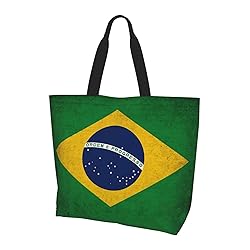 YSBYEIU Cute Brazil Flag Tote Bag For Women Men