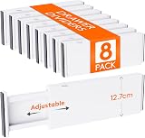 Lifewit 8 Pack Adjustable Drawer Dividers 34-56 cm 5 inch width White