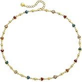 Beaded Choker Necklaces for Women 18k Gold Plated Dainty Gold Choker Necklaces for Women