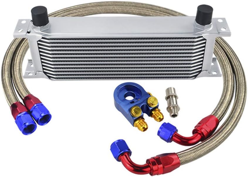 Oil Filter Adapter + 13/19 Rows AN10 Transmission Oil Cooler Kit