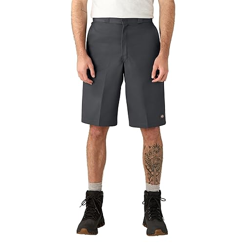 Dickies Loose Fit Flat Front Work Shorts, 13", Charcoal, 48