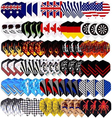 Long Life Durable Wholesale Nylon Dart Flights Sets National Flag Cool Styles 2D And 3D Bling Long Life Laser Darts Flights - 25 Sets(75 Pcs)