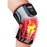 Red Light Therapy Knee Brace, 3D Knee Massager with 5 Brightness and 3 Vibration for Pain Relief, 660nm&850nm Near Infrared Light Therapy Brace, Gifts for Woman Man Elder, Rechargeable Knee Wrap