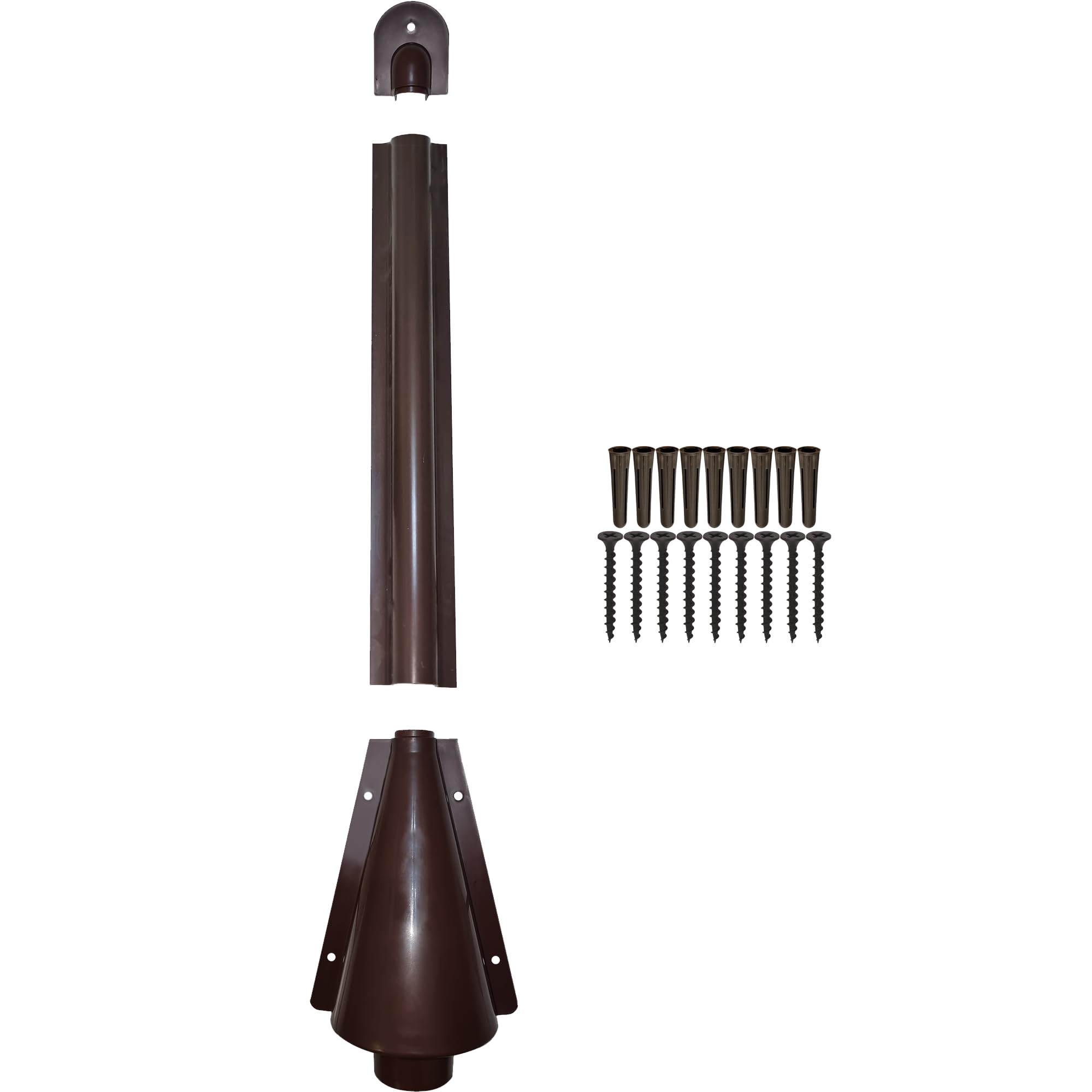 1STec 1 x 40cm + 25cm Brown external use cable riser guard for protecting outdoor Telephone Data Electrical wires or pipes up to 25mm thick. Screw to wall capping prevents cuts vandalism/pet damage