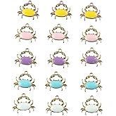 Uniquer 40Pcs Enamel Crab Charms,Random Colors Ocean Animal Charms,Alloy Marine Theme Pendants for Jewelry Making