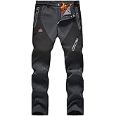 Rdruko Men's Snow Pants Waterproof Insulated Fleece Lined Ski Hiking Snowboard Winter Pants with Pockets