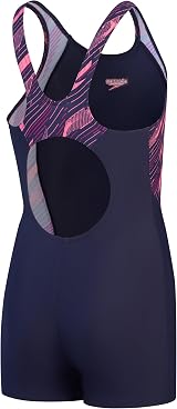 Speedo Girls Hyperboom Splice Legsuit Navy Pink 5-6 Chlorine Resistant view 2