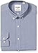 Ben Sherman Men's Skinny Fit Mini Check Button Down Collar Dress Shirt, Navy, 16.5