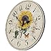 Vintage Wall Clock, Sunflower Vintage Clock with Arabic Numerals, Battery Operated Non Ticking Quartz Silent Clock, Large Decor Clock for Kitchen,Living Room,Kids Room and Coffee Decor (12 Inch)