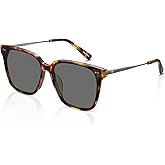 MUJOSH Minimalist Square Polarized Sunglasses for Women Men, Trendy Seamless Flush-Mount Flat Shade Brand of EssilorLuxottica