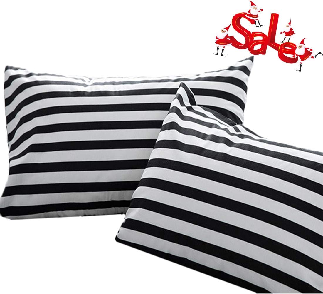 Amazon Com Wellboo Pillowcases Black Striped Pillow Cases Black