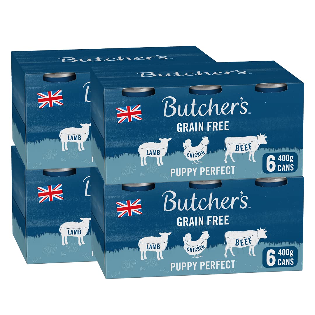 BUTCHER'S Puppy Wet Dog Food Tin Cans Grain Free 9.6kg (24 x 400g)