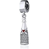 Celebration Champagne Alcohol Drink 925 Sterling Silver Charm Bead For Pandora & Similar Charm Bracelets