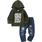 Toddler Boy Clothes Baby Boy Outfit Letter Prints Hoodies Top Ripped Jeans Cute Boys Clothing Set Fall Winter