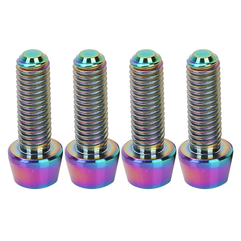 Dilwe 4Pcs Titanium Alloy Bike Stem Screws M5*15mm