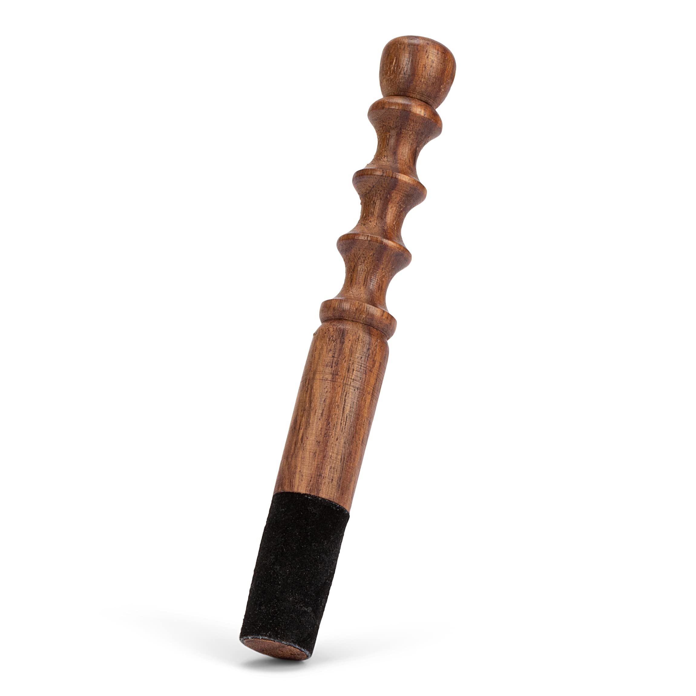 NKlaus 17cm mallet with leather for singing bowl wooden handle mallet meditation sound stick 13192