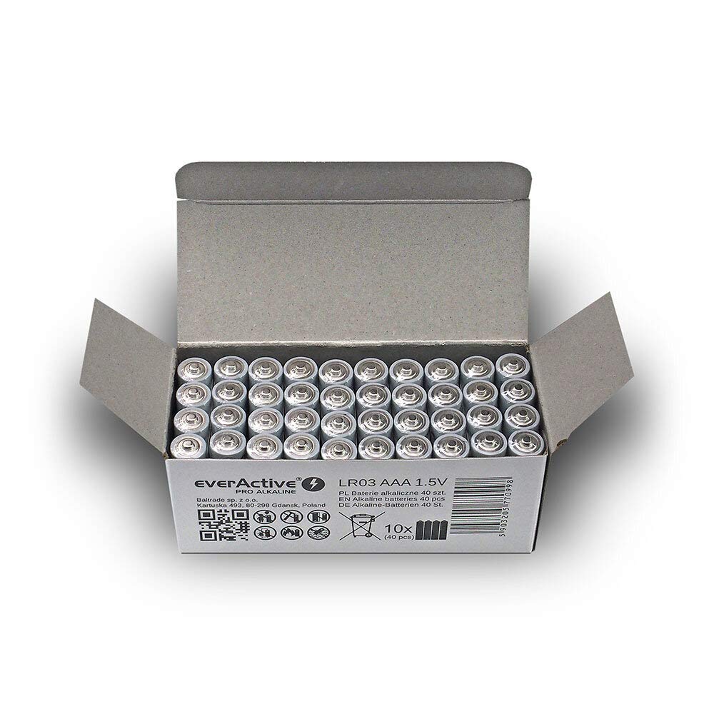 everActive AAA Batterien 40er Pack, Pro Alkaline, Micro LR03 R03 1.5V, höchster Leistung, 10 Jahre Haltbarkeit, 40 Stück 3