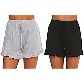 Prosoft&Hawiton Womens Cotton Pajama Shorts Comfy Sleeping Shorts Sleepwear Lounge Pj Bottoms with Drawstring & Pockets