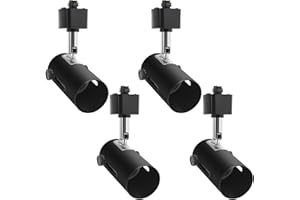 TAYSING H System Line Voltage Track Lighting Heads Fixture E26 Edison Screw Base Compatible H Type 3-Wire Single Circuit Track Systems for PAR20, R20, PAR30, BR30, BR40, PAR38 Light Bulbs (Black)