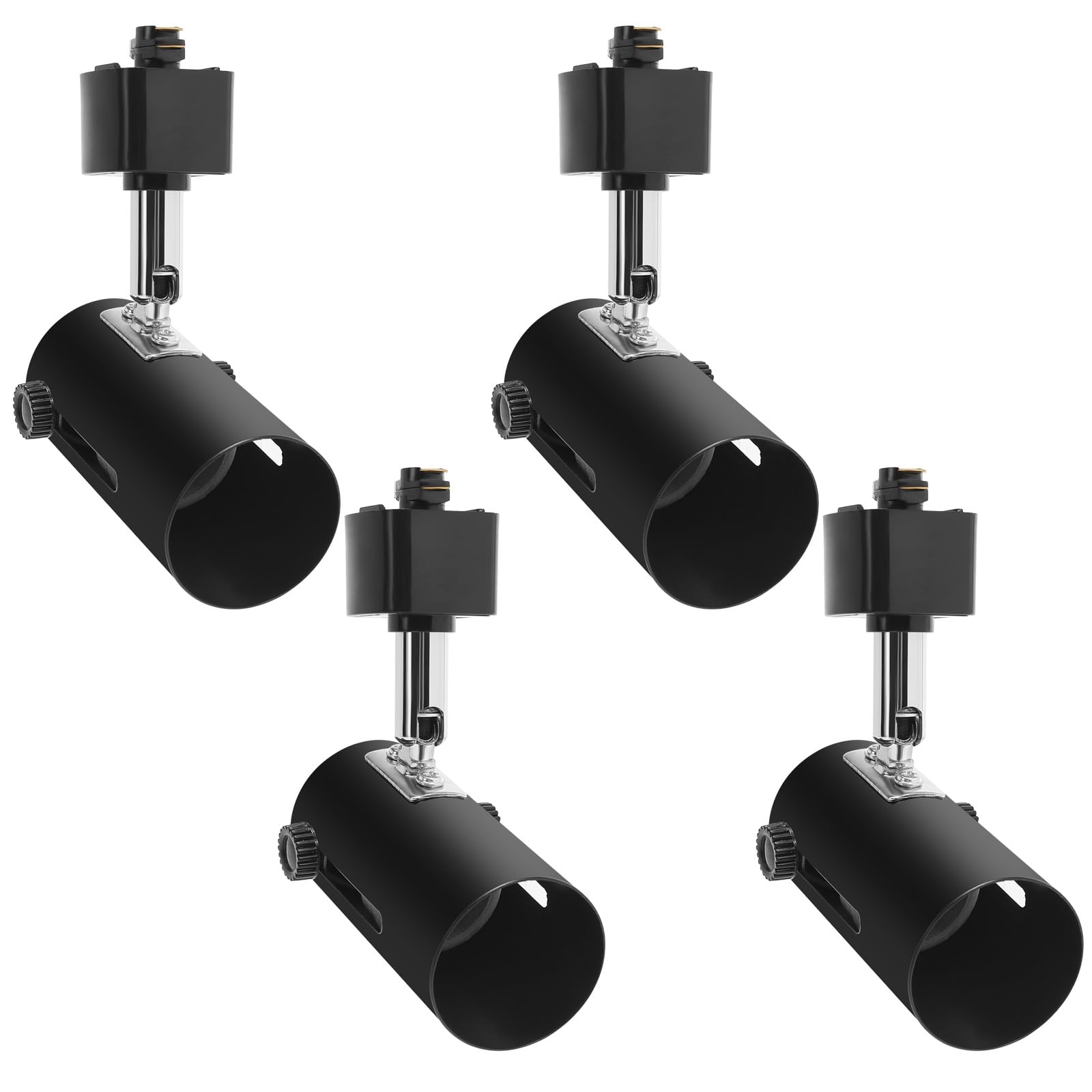 Photo 1 of H System Line Voltage Track Lighting Heads Fixture E26 Edison Screw Base Compatible H Type 3-Wire Single Circuit Track Systems for PAR20, R20, PAR30, BR30, BR40, PAR38 Light Bulbs (Black, E26-4)