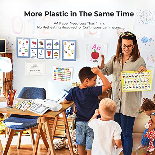 Laminator Machine, Willing Thermal Laminator for A4/A6 with 20 Laminating Pouches, Personal Laminator for Home Use School Teachers Office Card Classroom, 9 inches, Lightweight and Portable