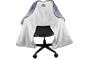 M PAIN MANAGEMENT TECHNOLOGIES The Original Office Chair Blanket by SnuggleBack; Cozy Comfy Office Desk Chair Wrap Attaches for Convenient Heat and Hands-Free. Stay Warm In The Winter or Summer. Gray Faux Fur with Sherpa Fleece