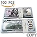 YooQn Play Money $10,000 Full Print New Style Money Copy of $100 Dollar Bills Stack, in Authentic Bank Strap