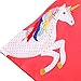 Youlebao Girls Cotton Long Sleeve Casual Cartoon Appliques Striped Jersey Dresses (5T, Red Unicorn)