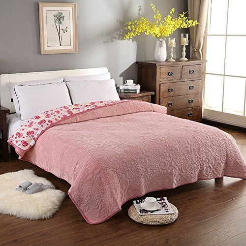 Ammybeddings Luxury Warm Soft Thick Flannel Blankets Cotton Quilted Bedspread &amp; Coverlet Single Size Bedspread Brown Throw, 150 cm200 cm