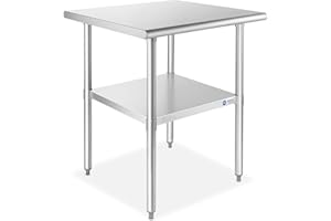 GRIDMANN Stainless Steel Work Table 30 x 30 Inches, NSF Commercial Kitchen Prep Table with Under Shelf for Restaurant and Home