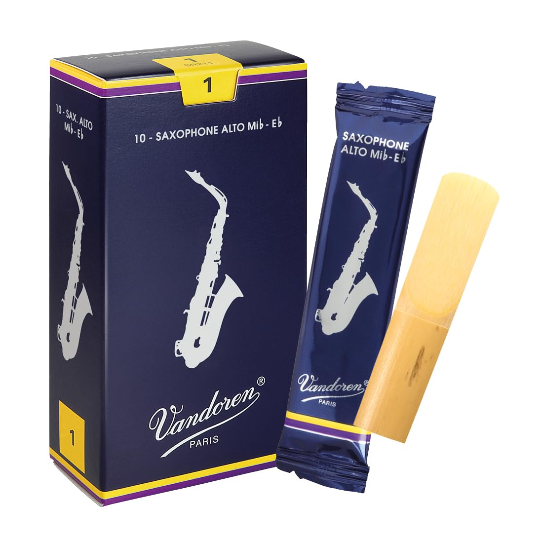 Vandoren Traditional Alto Saxophone Reeds Strength 1